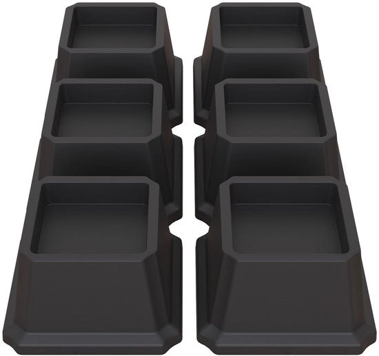 Alzavano da Soggiorno 5 cm - Set di Alzavano da Mobili Zavorratore da 6 pz - Nero - Sostenibile - Adatto per Banci/Biblioteche - Peso Massimo di 1500 lbs