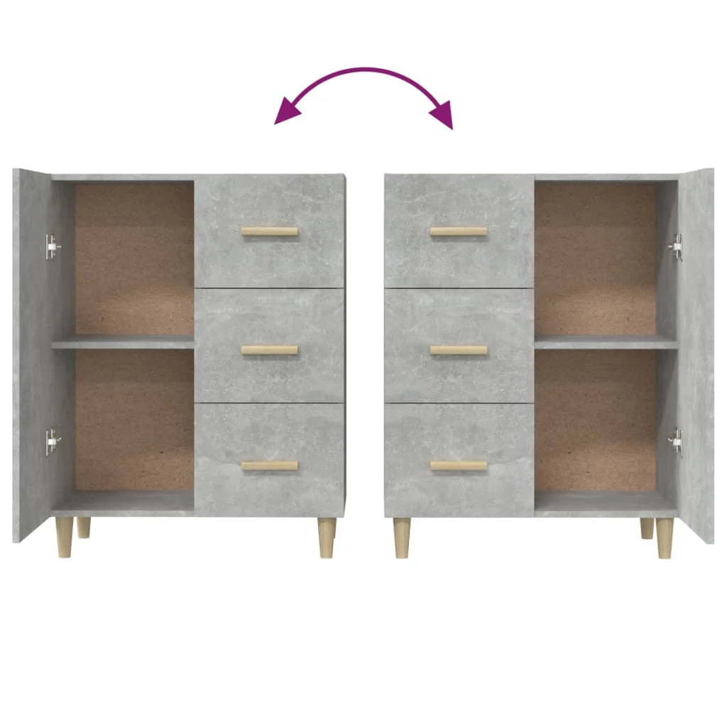 Buffet credenza cassettiera armadio mobile contenitore organizer per cucina soggiorno salotto 69,5 x 34 x 90 cm legno ingegnerizzato grigio 02_0032041
