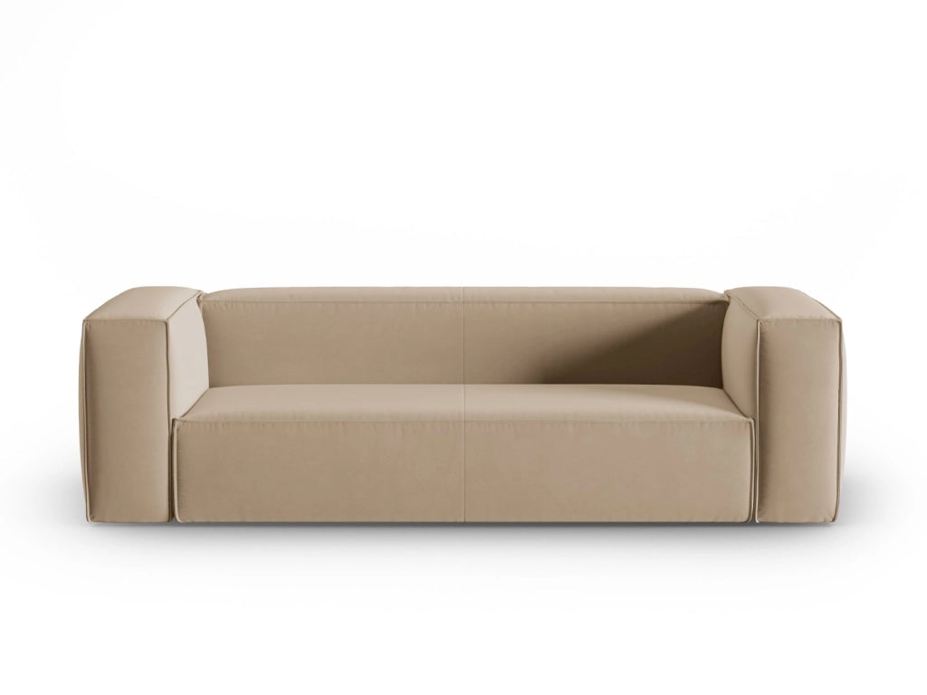 Cosmopolitan Design - Divano "Mackay" 4 posti in velluto sabbia 