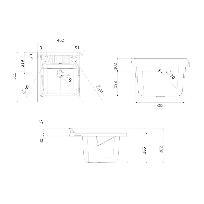 Set mobile bagno/lavanderia ECO con lavatoio 45x50 cm e pensile