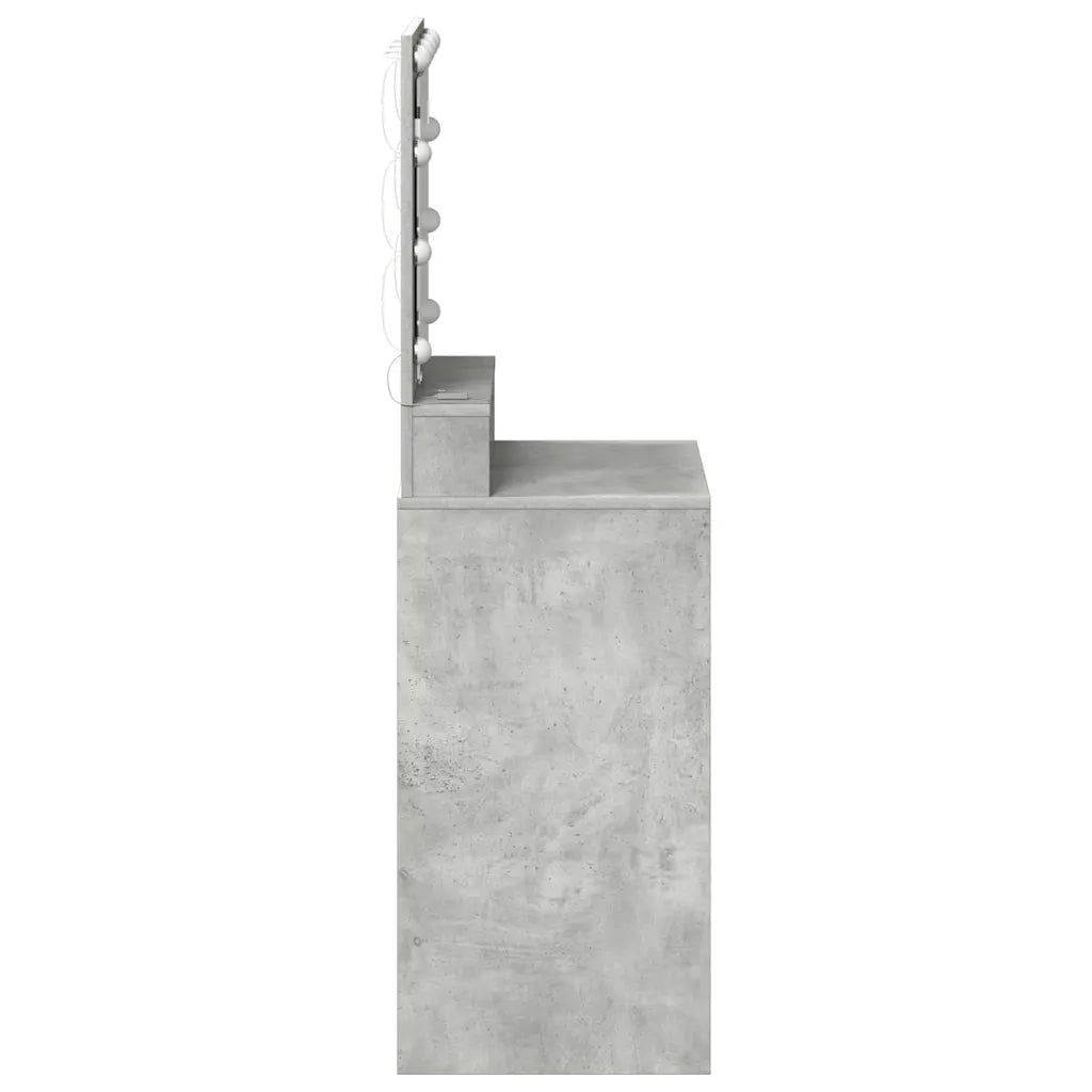 Tavolo da Trucco con specchio Grigio cemento 50 x 41 x 135 cm 865121