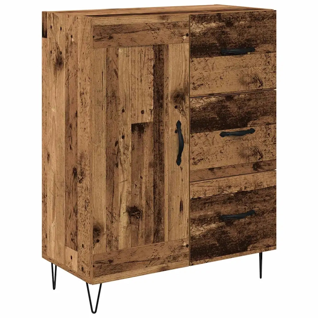 Credenza con cassetto 2 pcs Legno vecchio Legno multistrato