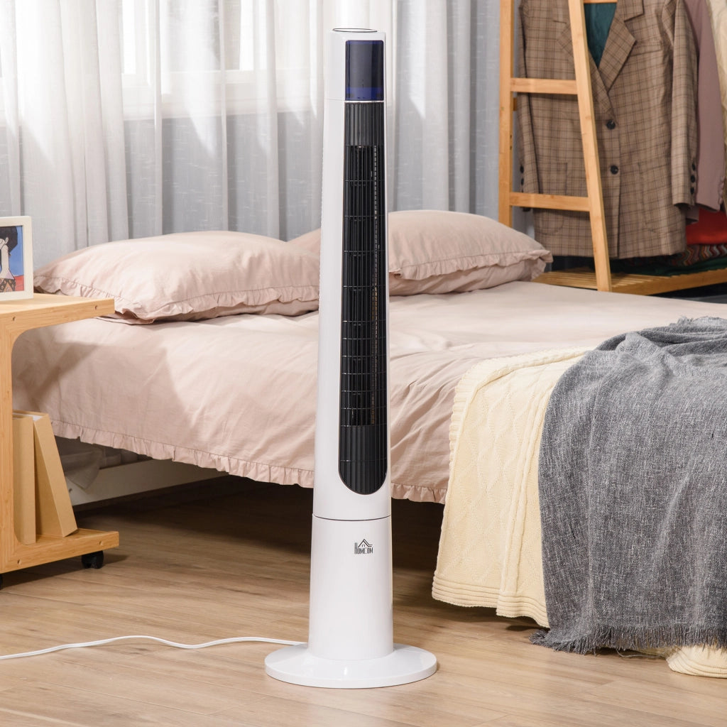 Ventilatore a colonna silenzioso 50W ¨C ZephMum ¨C 3 velocit¨¤ telecomando oscillante 40¡ã timer LED bianco