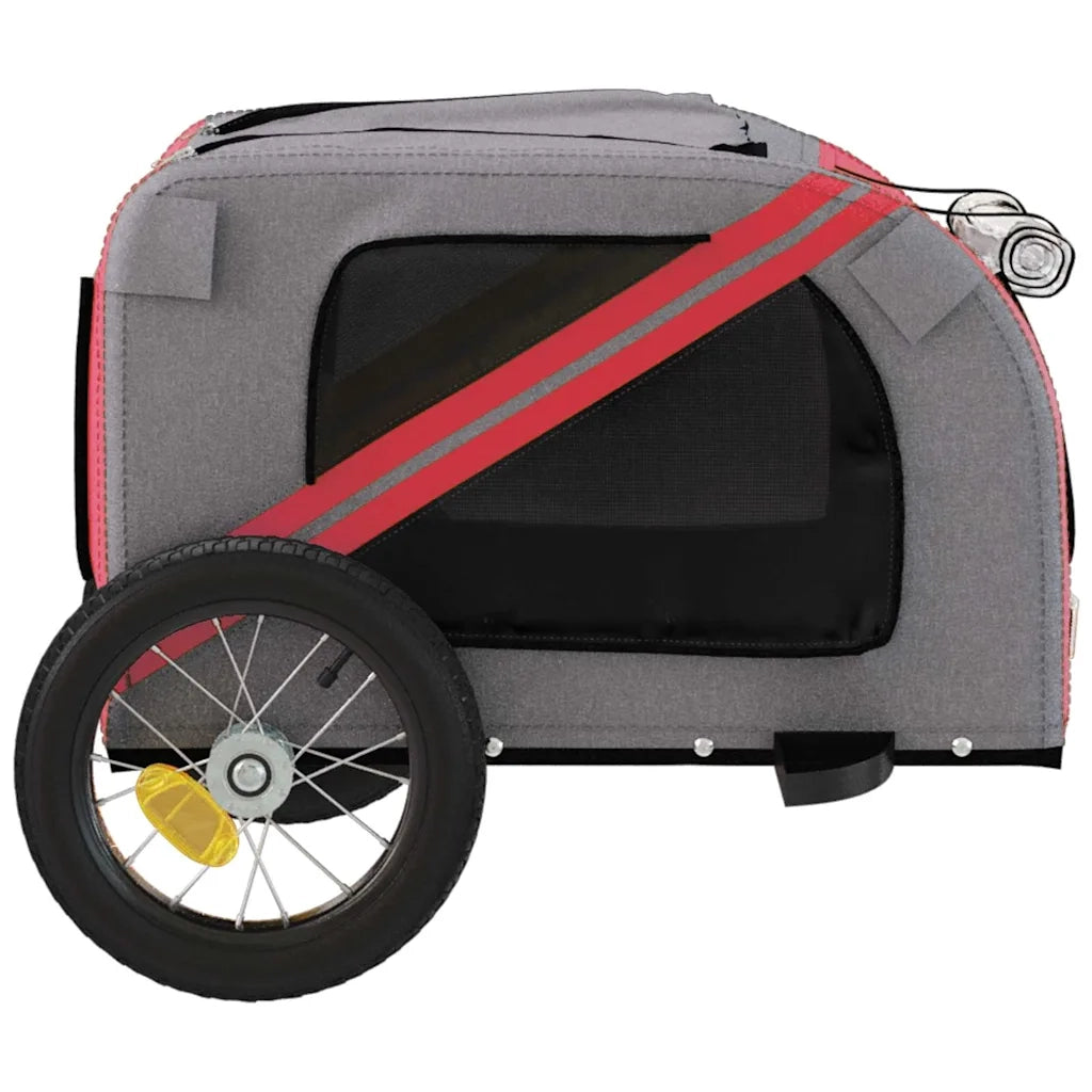 Rimorchio da Bici per Animali Rosso e Grigio Oxford e Ferro CFW2140401