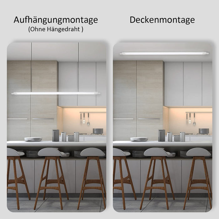 ZMH Lampada da soffitto impermeabile tubo fluorescente 120 cm