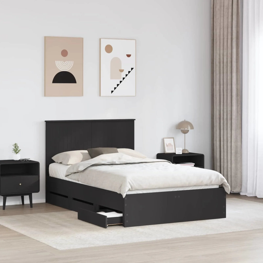 Struttura del letto Nero 120 x 190 cm Legno Ingegnerizzato