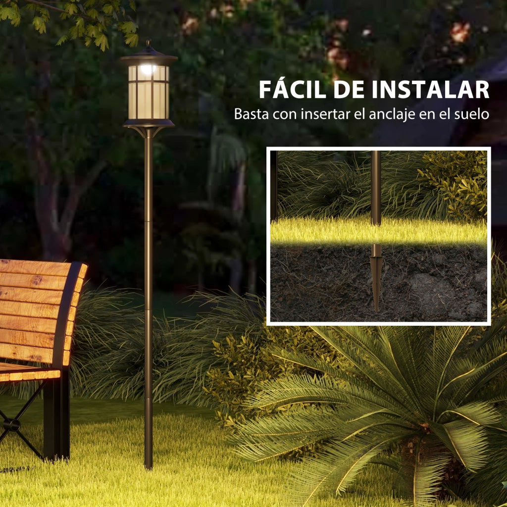 Lampada Solare Esterno 2 Luci ¨C zephmum ¨C IP44 Nero Acciaio Inox