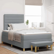 Letto a molle con materasso Grigio chiaro 120 x 190 cm Tessuto