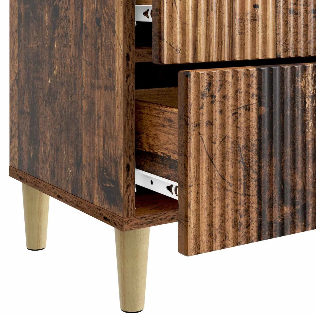 Comodino | Armadio da Notte | Mobiletto da notte con cassetto Legno antico 43 x 34,5 x 48 cm