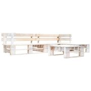 Set di mobili da giardino mobili da esterno set di mobili in pallet da 4 pezzi legno bianco 02_0018376