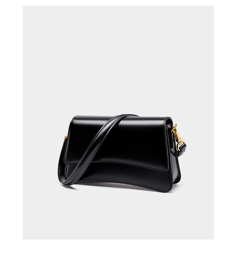 Borsa a tracolla Stachel da donna in vera pelle nera