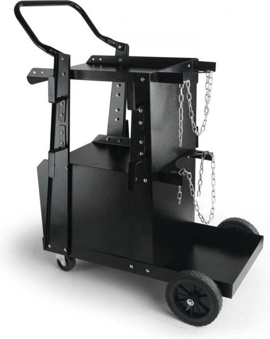 Carrello da lavoro - 2 tavoli - Cassetto chiuso - Mobili in alluminio - max 120kg - Carrello per attrezzi - 2 contenitori a gas