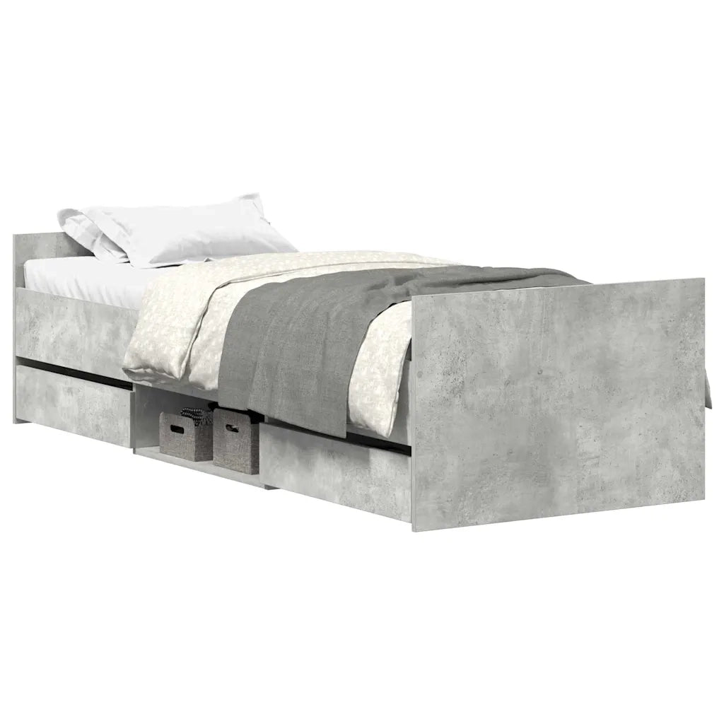 Giroletto con Testiera e Pediera Grigio Cemento 100x200 cm
