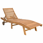 Lettino da Lettino sole | Sdraio da giardino | Lettino da sole Marrone Legno di teak solido
