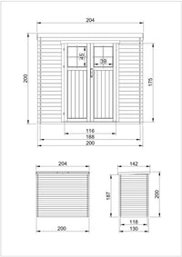 TIMBELA M311F+M311G Casetta da Giardino-  239x105x204cm