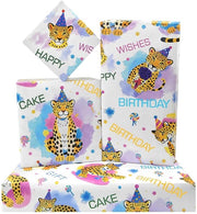 Cadeaupapier per Festa di Compleanno - 6 Fogli - Pelle di Leone - Carta Sostenibile - Confezione per Bambini - Adatto per Progetti di Attività Creativa - Carta da Confezionamento