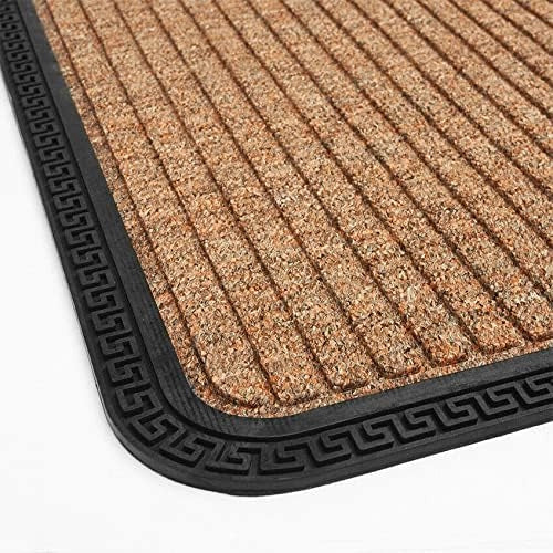 Zerbino Ingresso Antiscivolo Robusto Assorbente Tappeto Gommato Asciugapassi Beige 40x70 cm