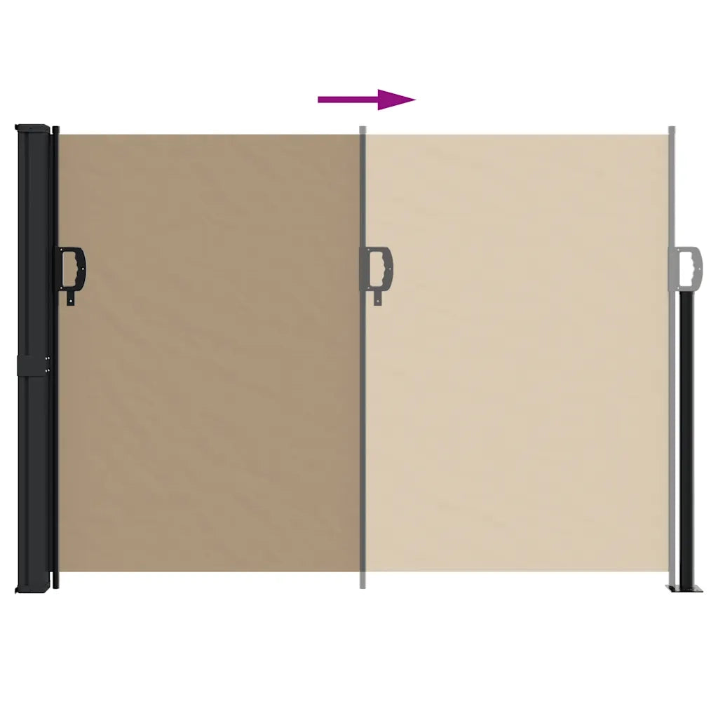 Tenda da Sole Laterale Retrattile-Tenda parasole per giardino Tortora 140x300 cm