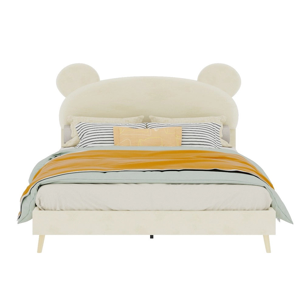 Letto Imbottito con Testiera e Materasso ¨C MINIMAL ¨C Beige 140x200