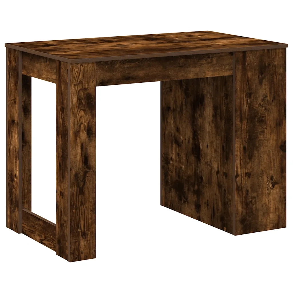 Scrivania con Cassetto e Ripiano Rovere Fumo Legno Multistrato 858690