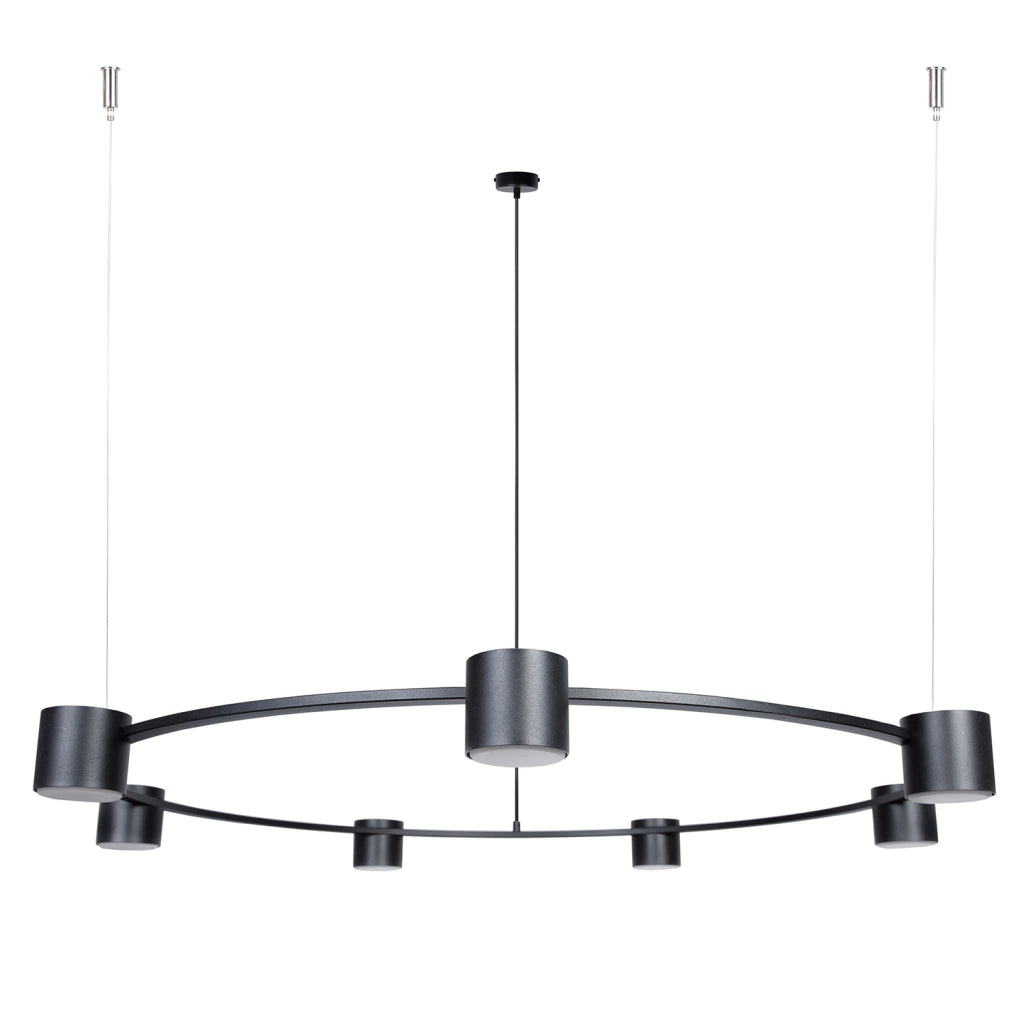 Lampadario sospensione nero anello Ø112 7xGX53 KODO Sigma