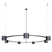 Lampadario sospensione nero anello Ø112 7xGX53 KODO Sigma