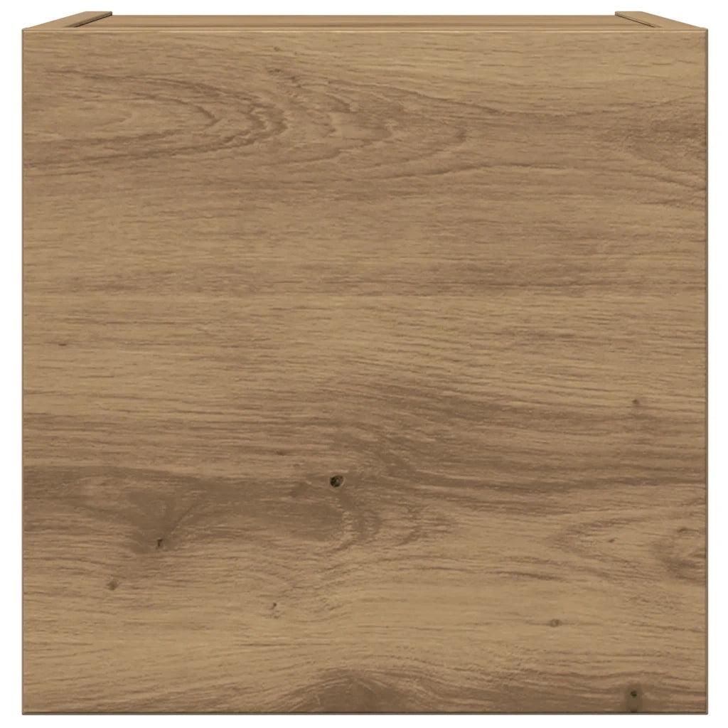 Set Mobile TV 4 pz Montato a Parete Rovere in Legno Multistrato 3329156
