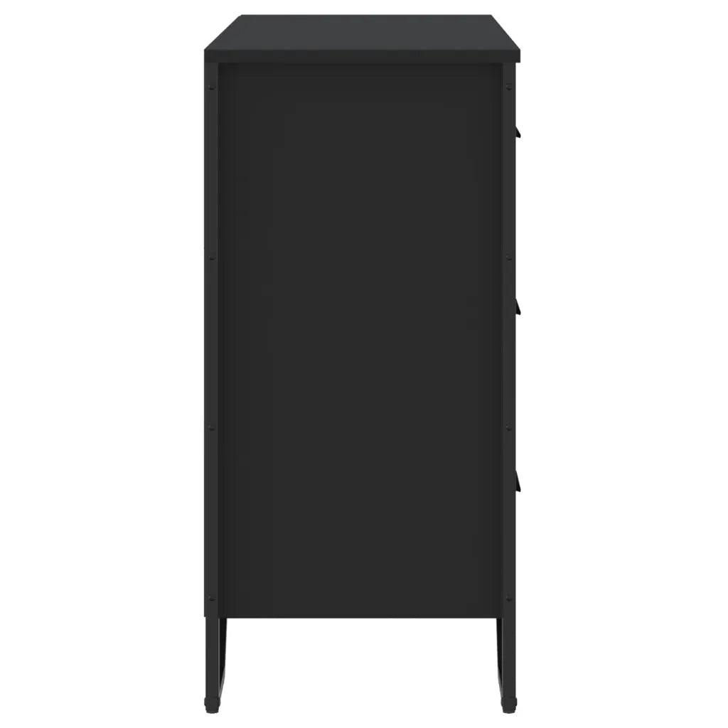 vidaXL Cassettiera Nera 91x35,5x74,5 cm in Truciolato