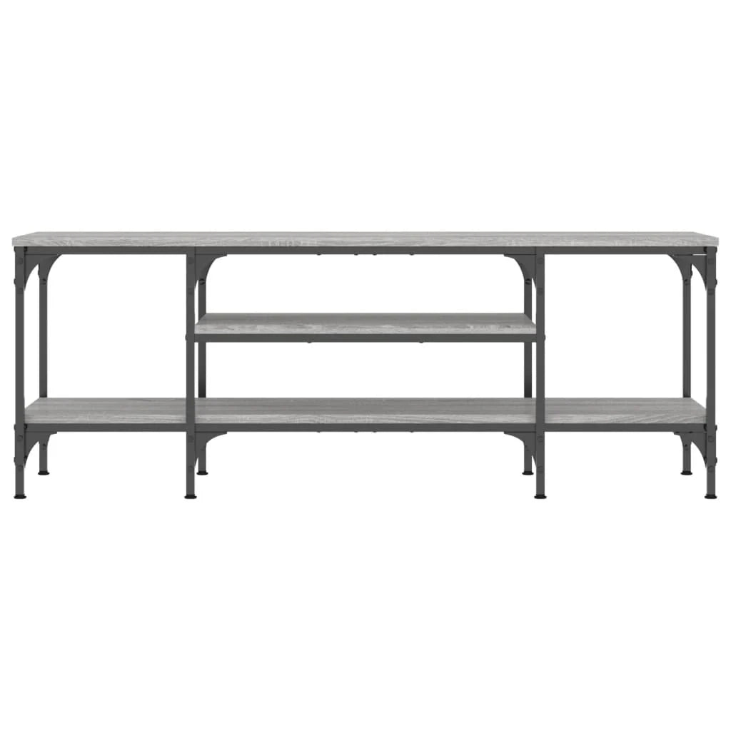 Mobile TV multimediale mensola TV credenza TV sala da pranzo soggiorno camera da letto Sonoma 121 x 35 x 45 cm legno ingegnerizzato e ferro grigio 02_0028382