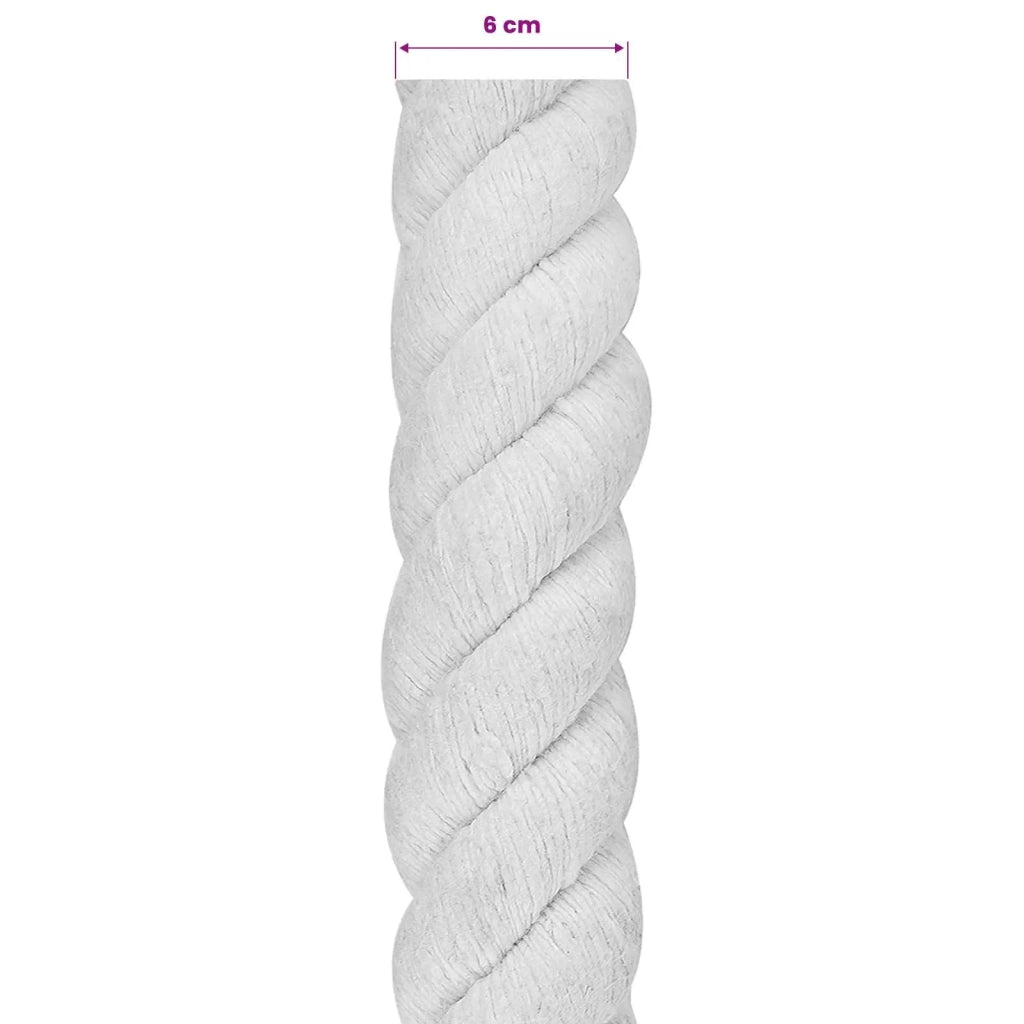Corda Bianco 6 x 6 x 500 cm Cotone 42011889