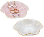 Organizzatore di gioielli in ceramica - 2 pezzi - Dimensioni 10 x 10 x 2,6 cm