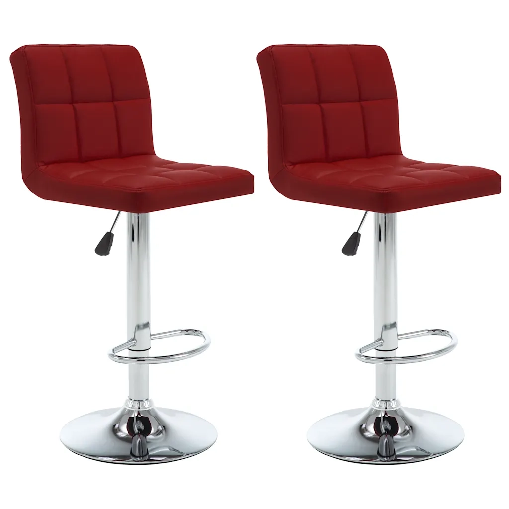 Sgabelli da Bar 2 pz Rosso Vino in Similpelle  cod mxl 55235