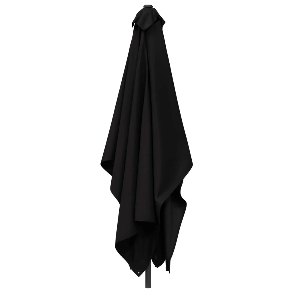 Ombrello da giardino 200 x 300 cm Poliestere Rettangolare Nero 42036173