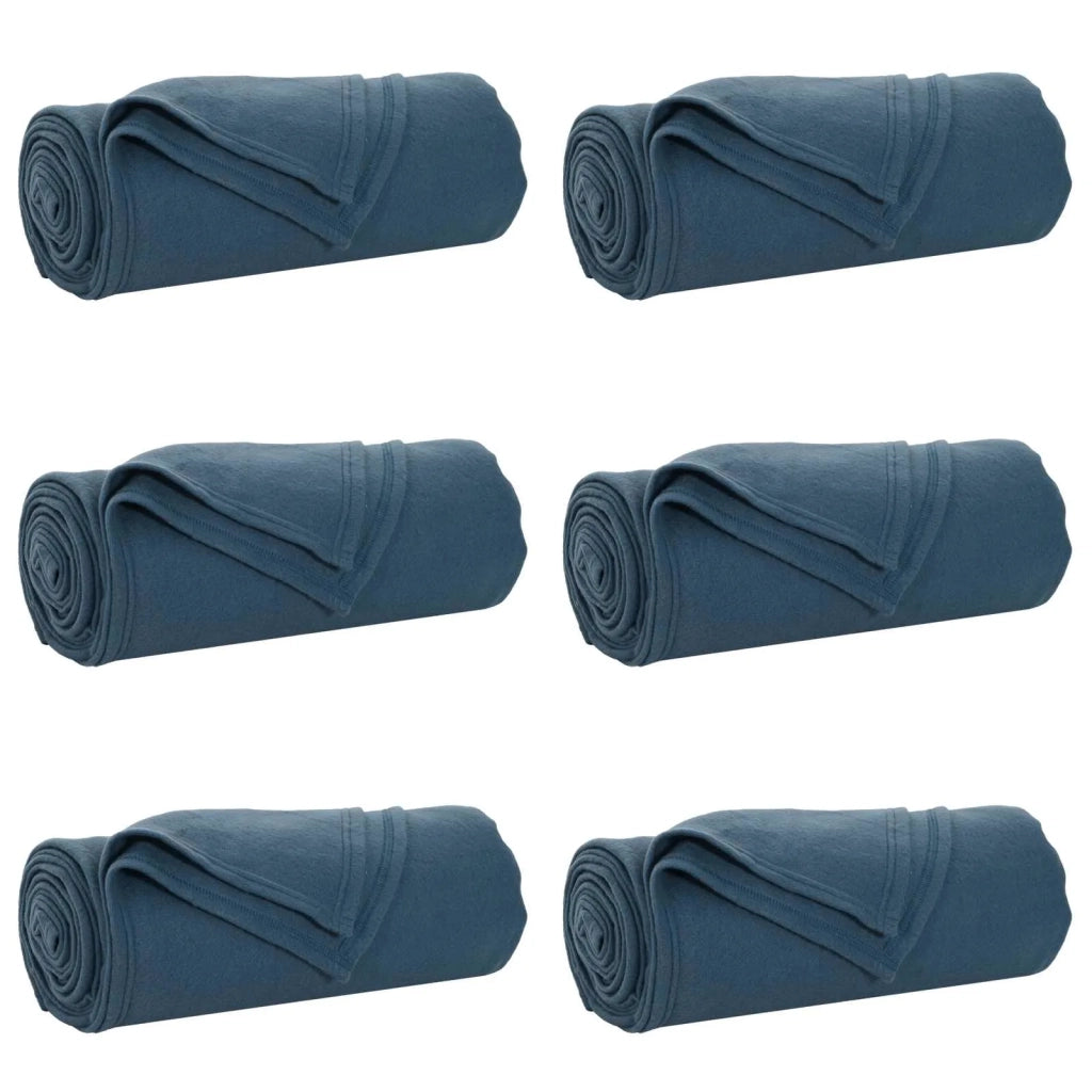 Coperte da Pile 6 pcs Blu navy 270 x 240 cm Panno 42017064