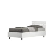 Letto singolo senza rete 80x200 testata dritta con doghe bianco frassino Ankel