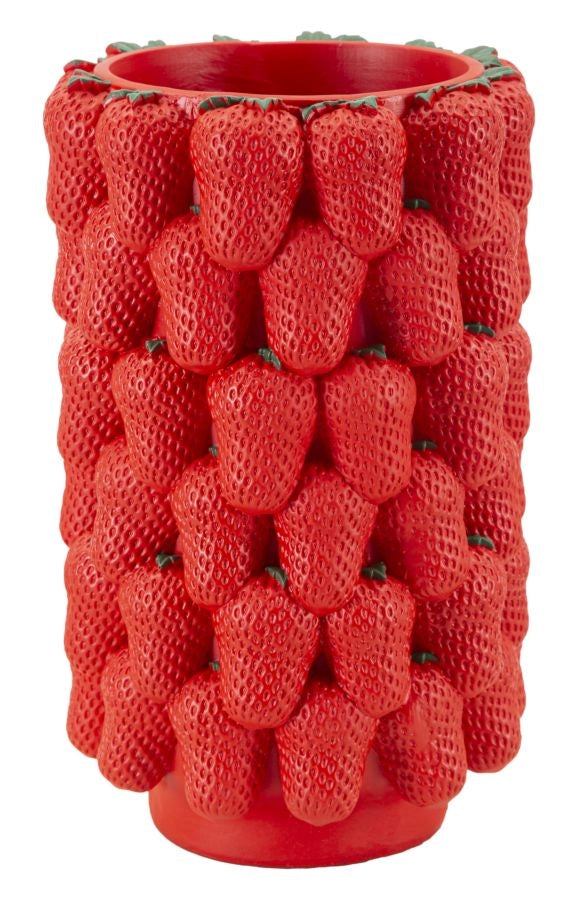 Vaso Strawberry Ø20x32 cm in Resina Rosso