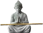 Buddha in pietra, Statua di un leone, Figura di Sun Wukong, Decorazione artistica per casa, Paesaggio per acquario, Statua in pietra, Statua di un leone, Decorazione, Regalo