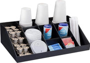 Organizzatore per la cucina - Organizzatore caffè e tè - Supporto per tazze da caffè - 43,8 x 27,4 x 12,2 cm - 10 riquadri - Nero