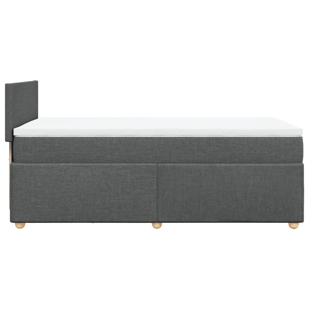 vidaXL Giroletto a Molle con Materasso Grigio Scuro 80x200 cm Tessuto