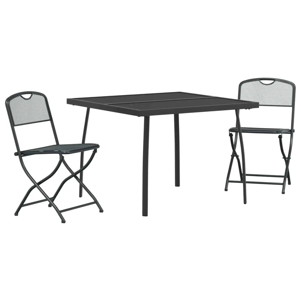 Set di Mobili da Esterno 3 pcs Antracite Ferro e Acciaio 3422894