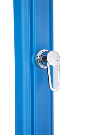 Doccia Solare da Giardino 28L Miscelatore e Lavapiedi Blu