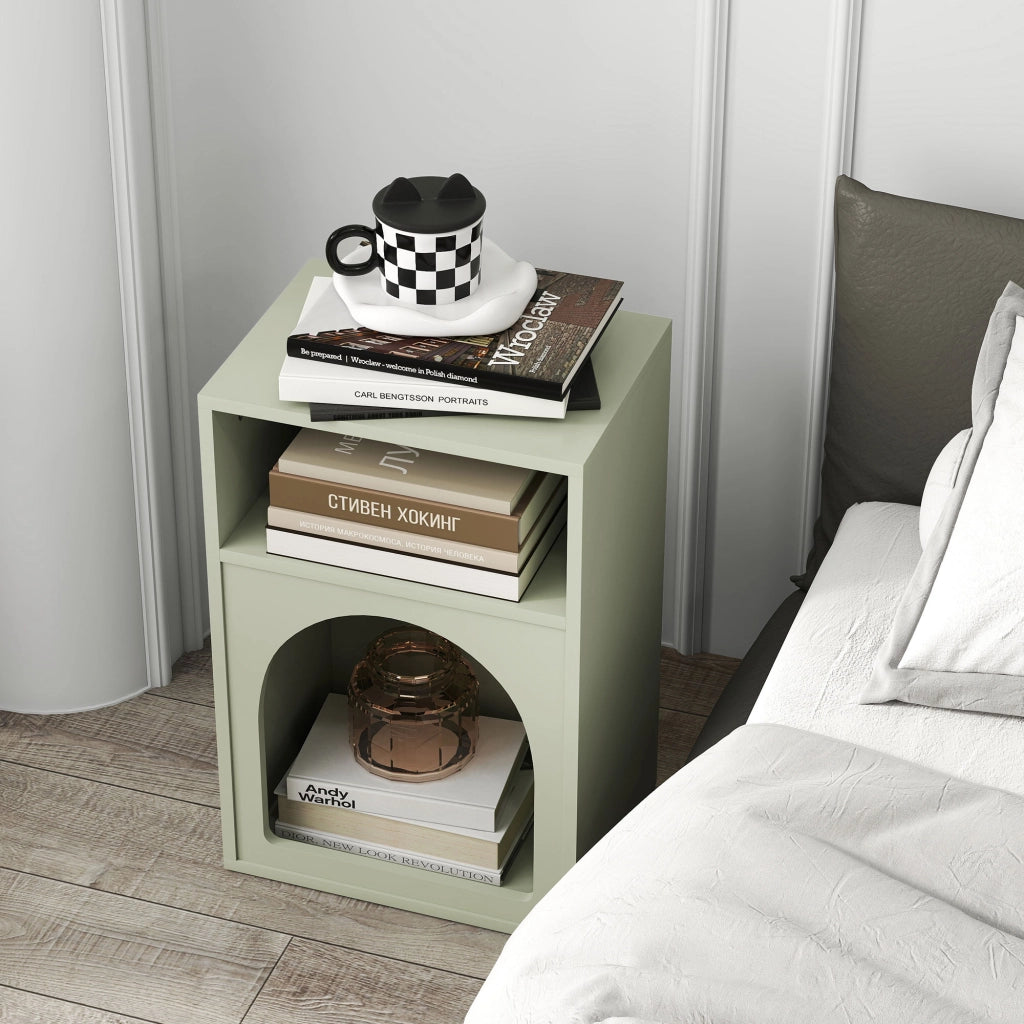 Comodino con ripiani aperti ¨C zephmum ¨C verde chiaro 40x30x60