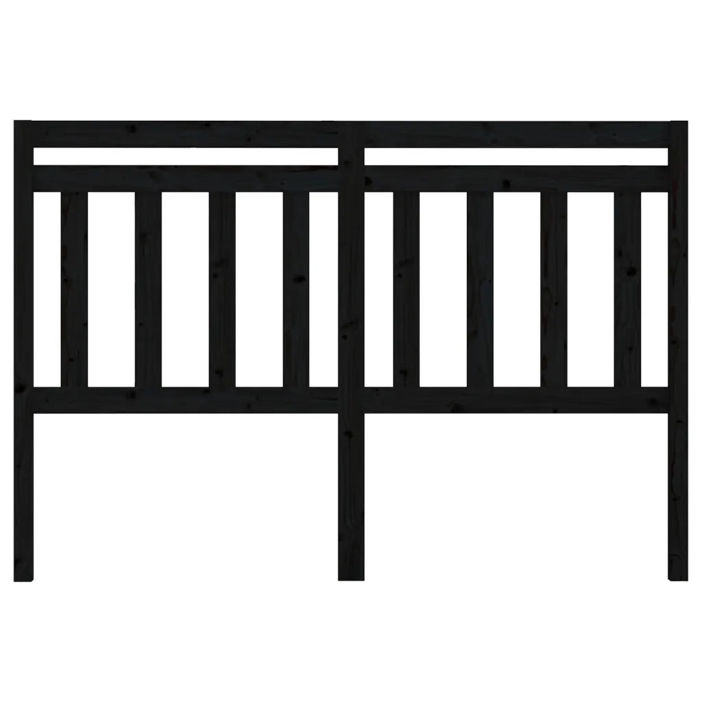 Testiera per Letto-Testata-Testiera Decorativa Nera 166x4x100 cm in Legno Massello di Pino 429285