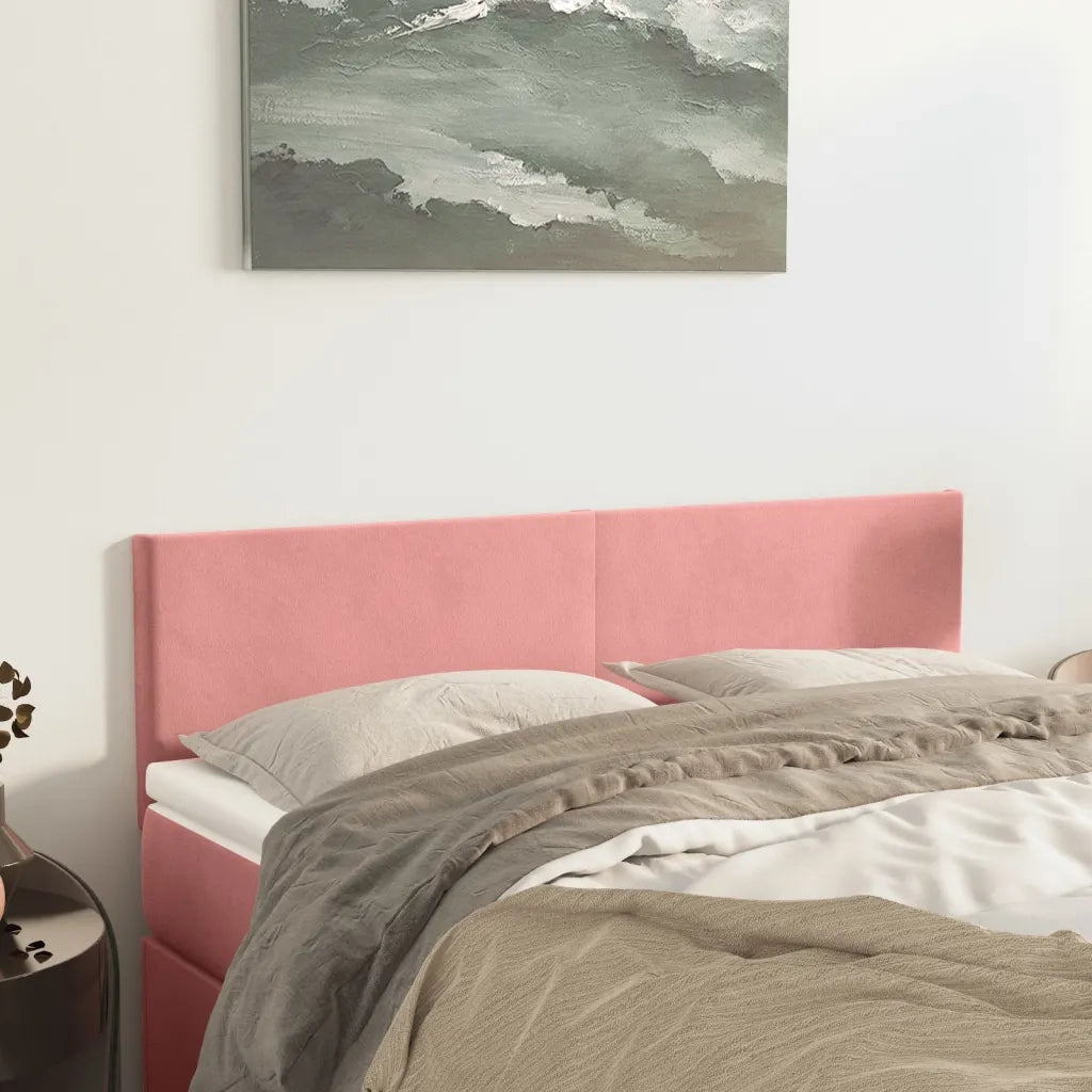 Testiera Rosa 144x5x78/88 cm in Velluto 345803