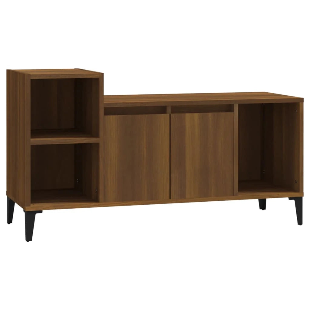 Mobile TV multimediale scaffale TV mobile TV sala da pranzo soggiorno camera da letto rovere 100 x 35 x 55 cm legno ingegnerizzato marrone 02_0027114