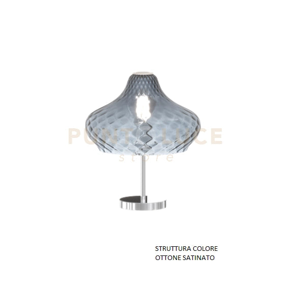LUMETTO OTTONE SATINATO VETRO PICCOLO ZAFFIRO 1191OS-PT-ZA