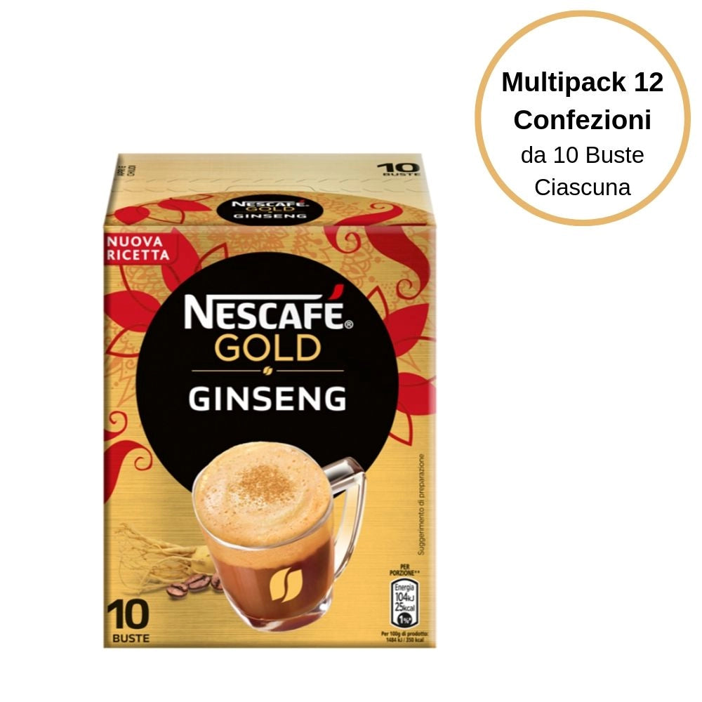Nescafe' gold i golosi ginseng multipack 12 confezioni da 10 bustine ciascuna