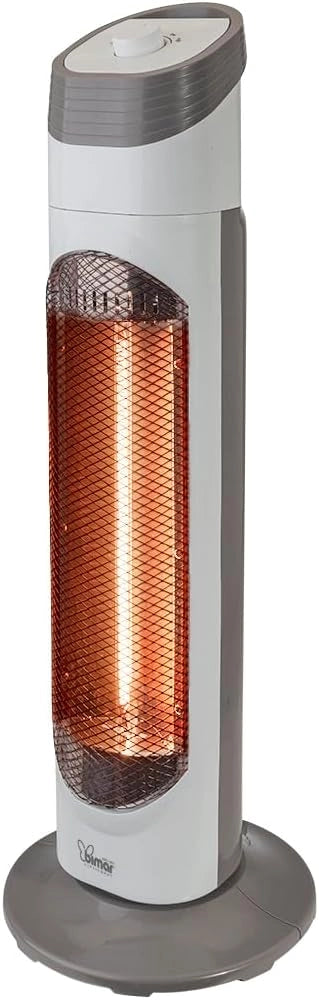 Bimar HR318 Stufetta Elettrica a Basso Consumo, Stufa Radiante in Fibra di Carbonio a Bassa Intensità Luminosa per Ambienti Interni