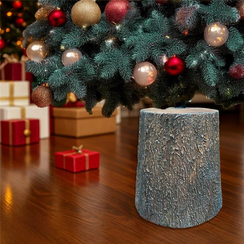 SUPPORTO BASE PER ALBERO DI NATALE  DA 150 A 240H CM TRONCO EFFETTO REALISTICO Ø35 X 35+6 CM - MARRONE CHIARO