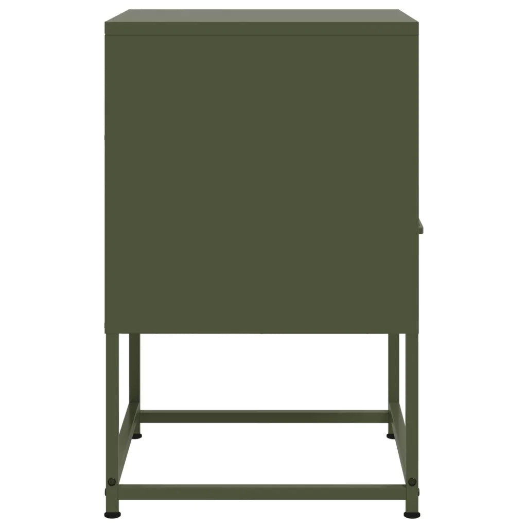 Comodini 2 pz-Set di 2 Tavolino da notte Verde Oliva 36x39x60,5 cm in Acciaio 162607